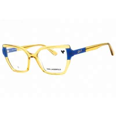 Karl Lagerfeld Ladies Blue Cat Eye Eyeglass Frames Kl6131 In Gold