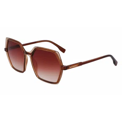 Karl Lagerfeld Ladies' Sunglasses  Kl6083s-246  56 Mm Gbby2 In Brown