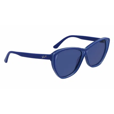 Karl Lagerfeld Ladies' Sunglasses  Kl6103s-407  58 Mm Gbby2 In Blue