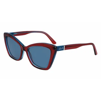 Karl Lagerfeld Acetate Women's Sunglasses In Red