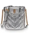Karl Lagerfeld Lafayette Leather Crossbody Bag In Silver