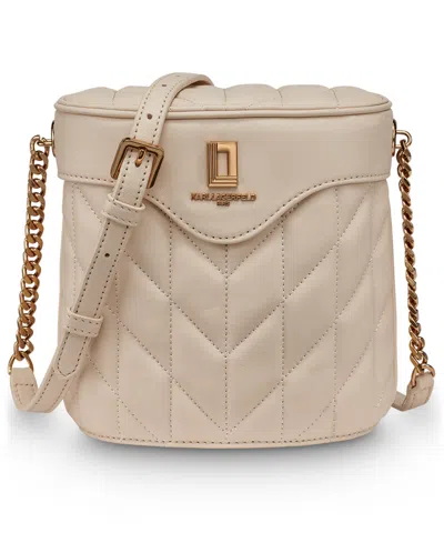 Karl Lagerfeld Lafayette Leather Crossbody Bag In Brown