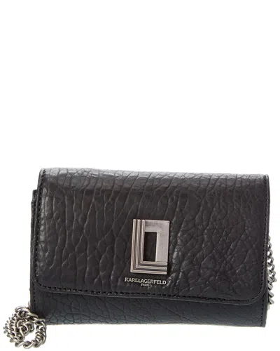 Karl Lagerfeld Lafayette Leather Crossbody In Black