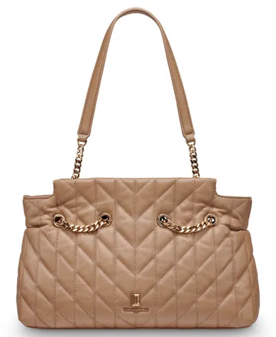 Karl Lagerfeld Lafayette Medium Leather Satchel In Brown