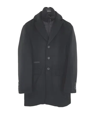 Karl Lagerfeld Lapel Long-sleeved Coat In Black