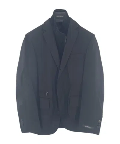Karl Lagerfeld Lapel Long-sleeved Suit Coat In Black