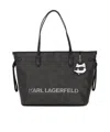 Karl Lagerfeld Large Ikon-monogram Tote Bag In Black