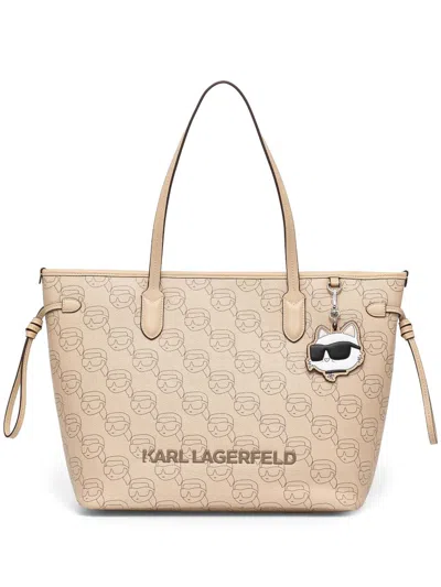 Karl Lagerfeld Large Ikon Tote Bag In Neutrals