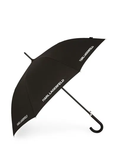 Karl Lagerfeld Large K Essential Umbrella In Black