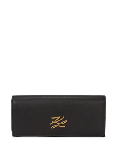 Karl Lagerfeld Large K/autograph Wallet In Black