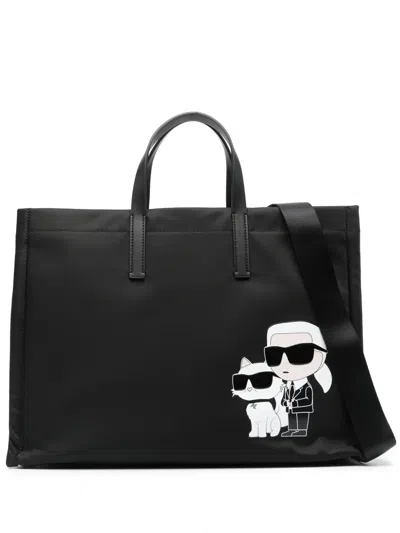 Karl Lagerfeld Large K/ikonik 2.0 Tote Bag In Black
