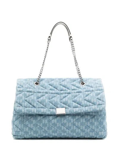 Karl Lagerfeld Large Kkuilt Shoulder Bag In Blue