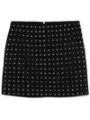 Karl Lagerfeld Large-rhinestone Mini Skirt In ブラック