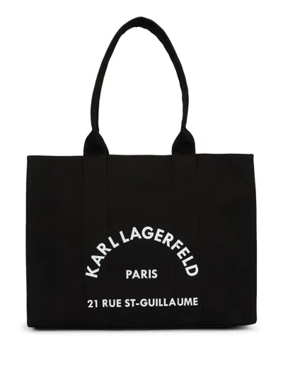 Karl Lagerfeld Large Rue St-guillaume Tote Bag In Black
