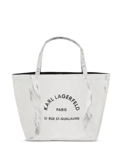 Karl Lagerfeld Large Rue St-guillaume Tote Bag In Gray