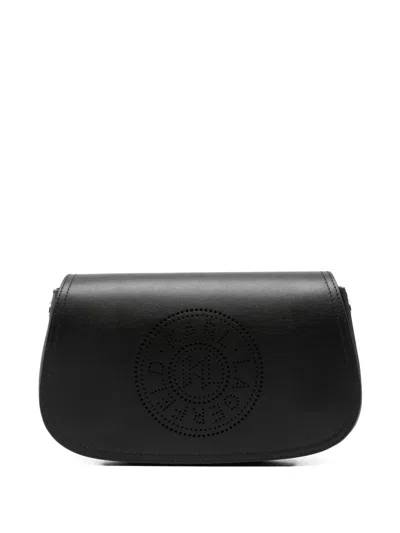 Karl Lagerfeld Laser-cut-detail Shoulder Bag In Black