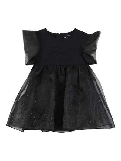 Karl Lagerfeld Babies' Layered Tulle Dress In Black