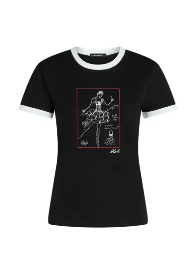 Karl Lagerfeld Le Ballet Slim Fit T-shirt In Black