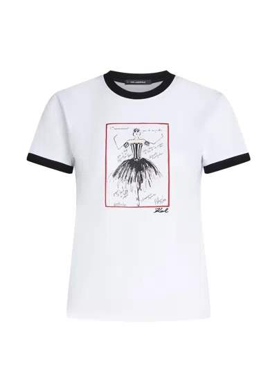 Karl Lagerfeld Le Ballet Slim Fit T-shirt In White