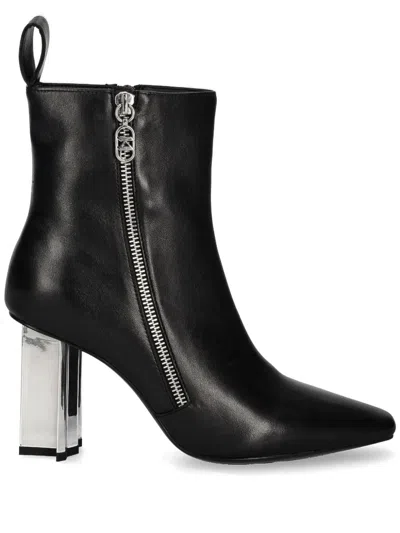 Karl Lagerfeld Leather Ankle Boots In Black
