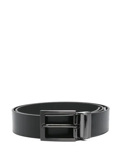 Karl Lagerfeld Leather Belt In ブラック