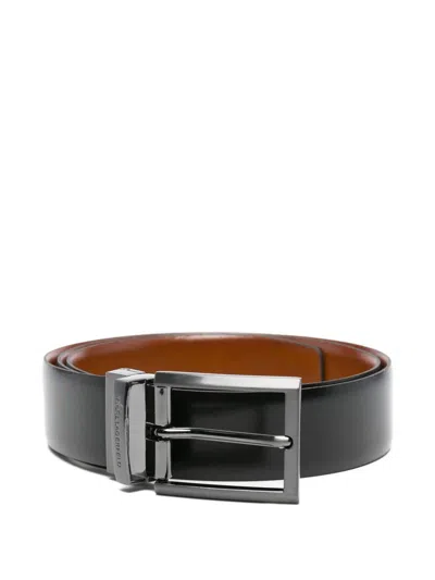 Karl Lagerfeld Leather Belt In Black