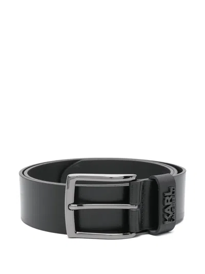 Karl Lagerfeld Leather Belt In Black