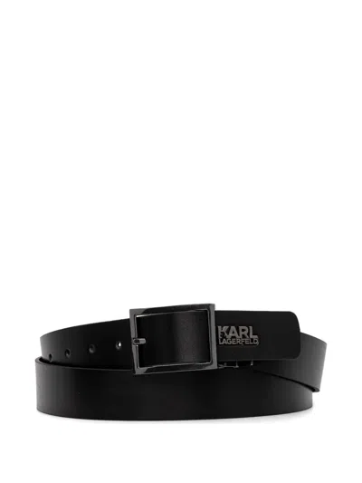 Karl Lagerfeld Leather Belt In Black