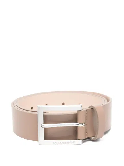 Karl Lagerfeld Leather Belt In Brown