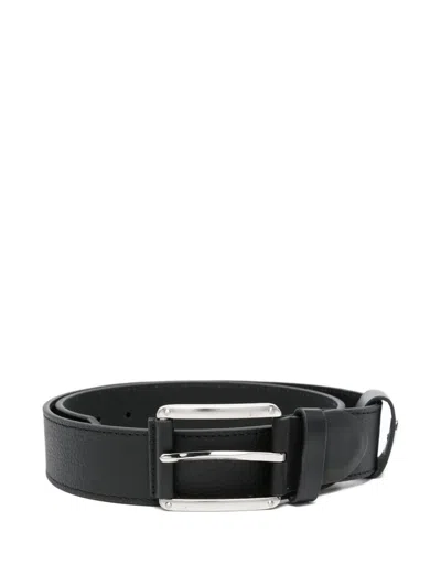 Karl Lagerfeld Leather Belt In Burgundy