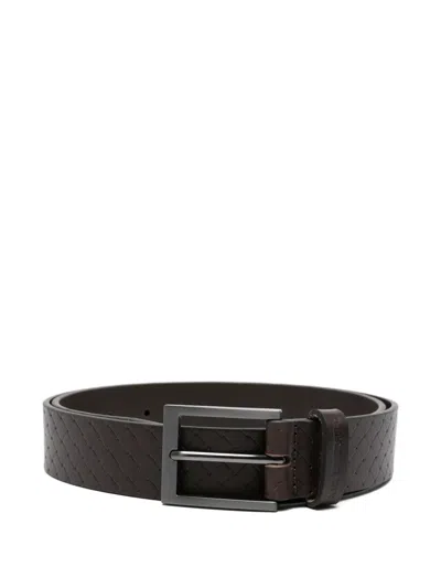 Karl Lagerfeld Leather Belt In Metallic