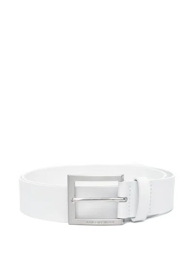 Karl Lagerfeld Leather Belt In White