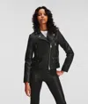 Karl Lagerfeld Leather Biker Jacket In Black