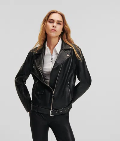 Karl Lagerfeld Leather Biker Jacket
