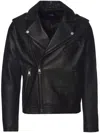 Karl Lagerfeld Ikonic Leather Biker Jacket In 999 Black