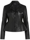 Karl Lagerfeld Leather Blazer In Black