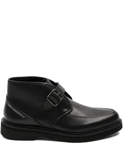 Karl Lagerfeld Leather Boots In Black