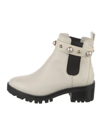 Pre-owned Karl Lagerfeld Leather Chelsea Boots In Neutral
