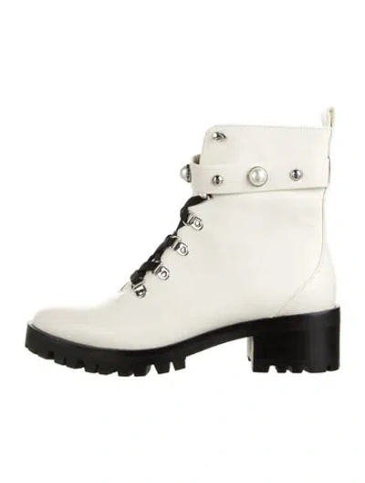 Pre-owned Karl Lagerfeld Leather Combat Boots In Neutral