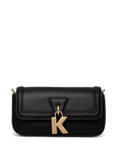 Karl Lagerfeld Leather Cross Body Bag In 黑色