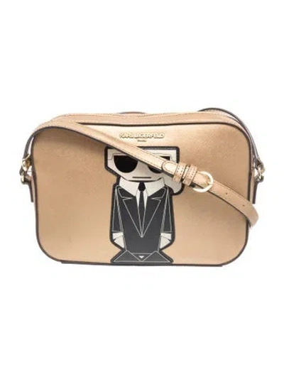 Pre-owned Karl Lagerfeld Leather Crossbody Bag In Metallic