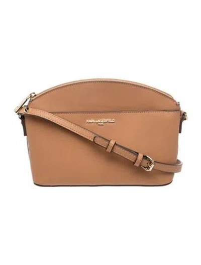 Pre-owned Karl Lagerfeld Leather Crossbody Bag In Neutral