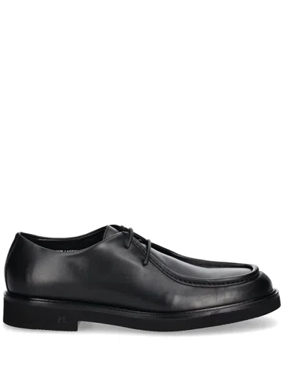 Karl Lagerfeld Leather Derby Shoes In Schwarz