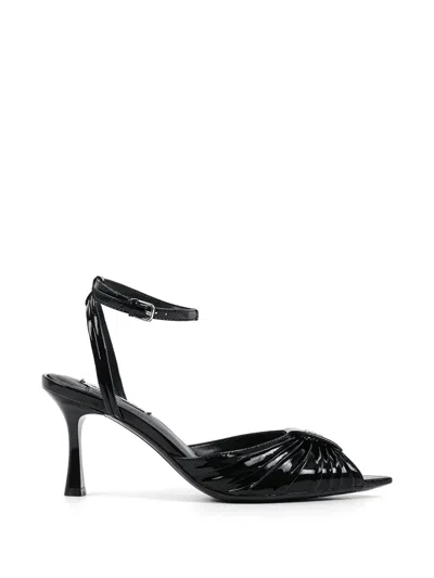 Karl Lagerfeld Leather Heeled Pumps In Black
