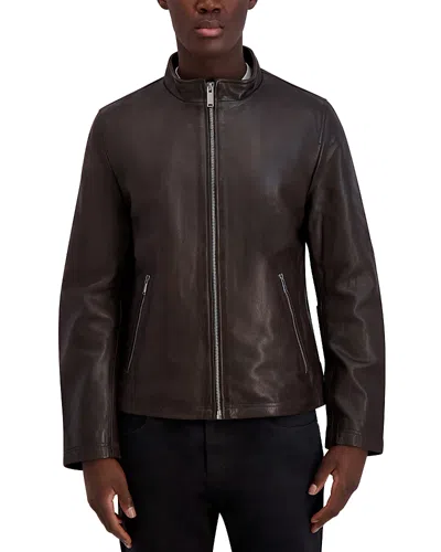 Karl Lagerfeld Leather Jacket In Brown