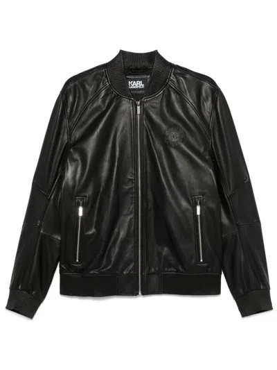 Karl Lagerfeld Leather Jacket In Black