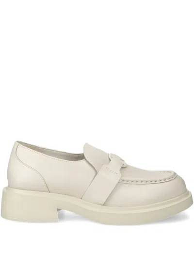 Karl Lagerfeld Leather Loafers In 白色