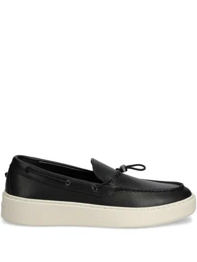 Karl Lagerfeld Leather Loafers In Black