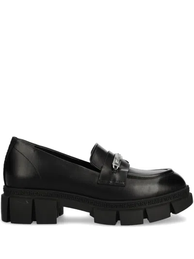 Karl Lagerfeld Leather Loafers In Black