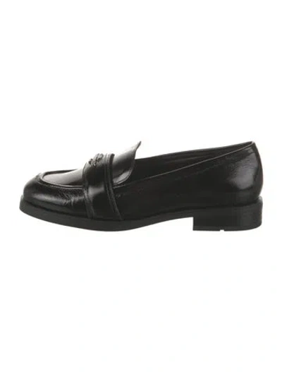 Pre-owned Karl Lagerfeld Leather Loafers W/ Tags In Black